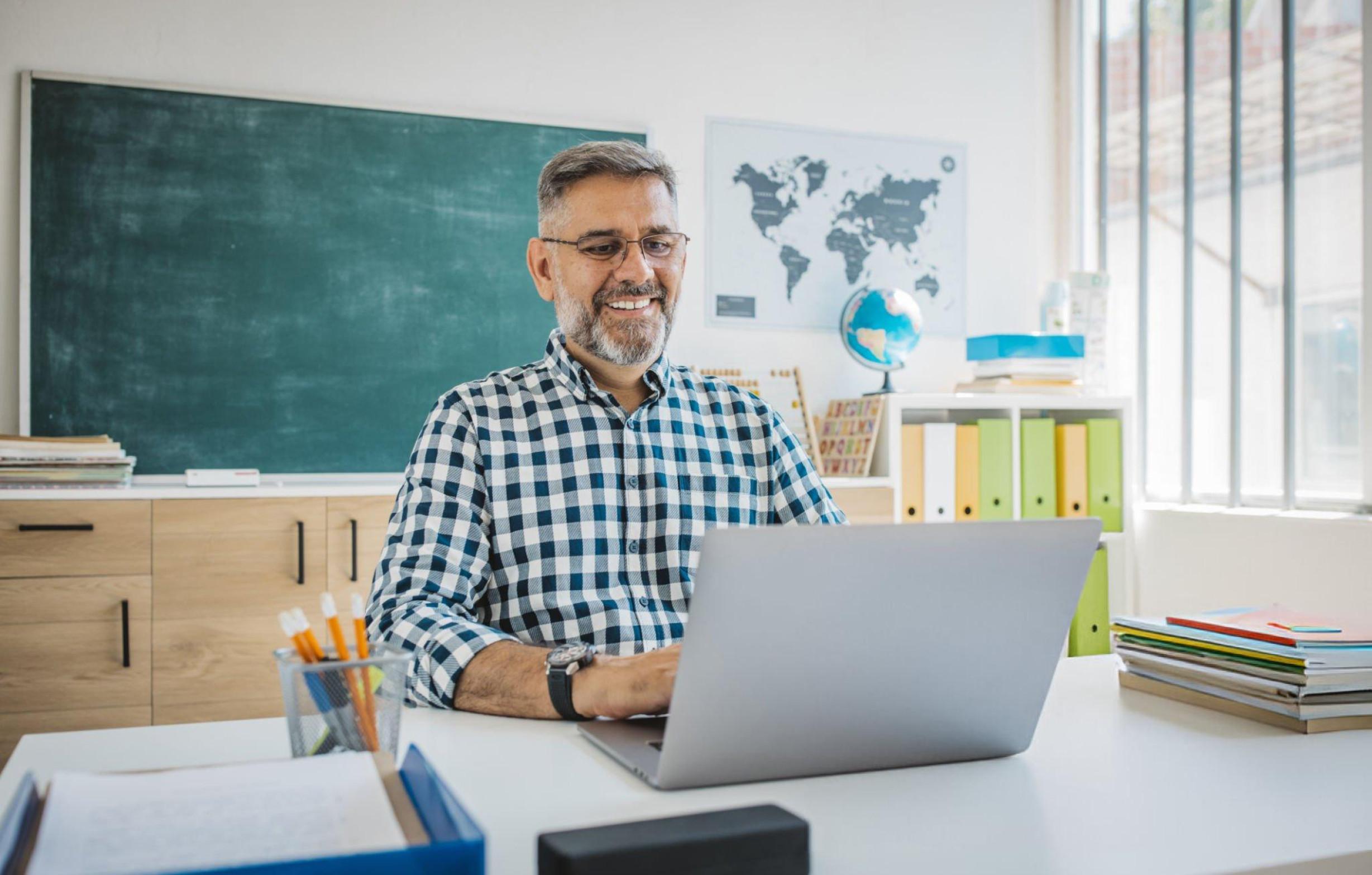 Online tutoring session on a laptop